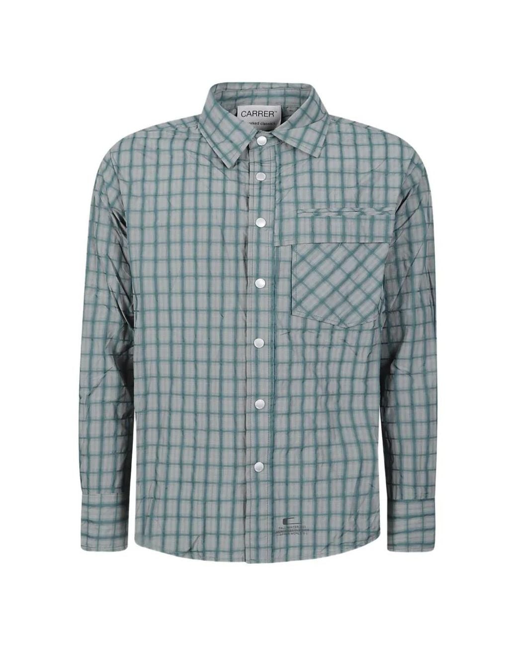 Carrera Blue Beck Check-Pattern Snap-Fastening Shirt for men