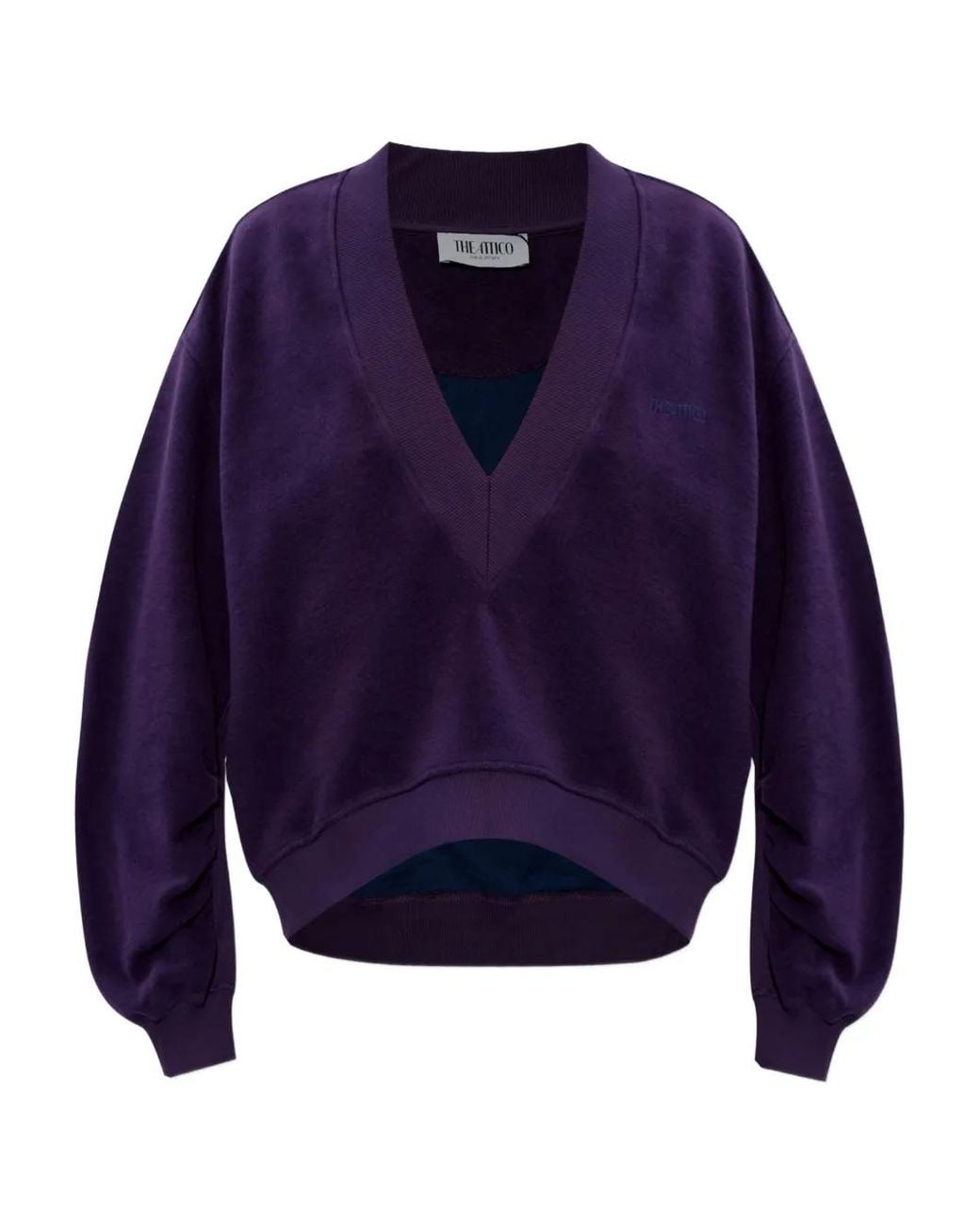 The Attico Blue V-Neck Sweatshirt