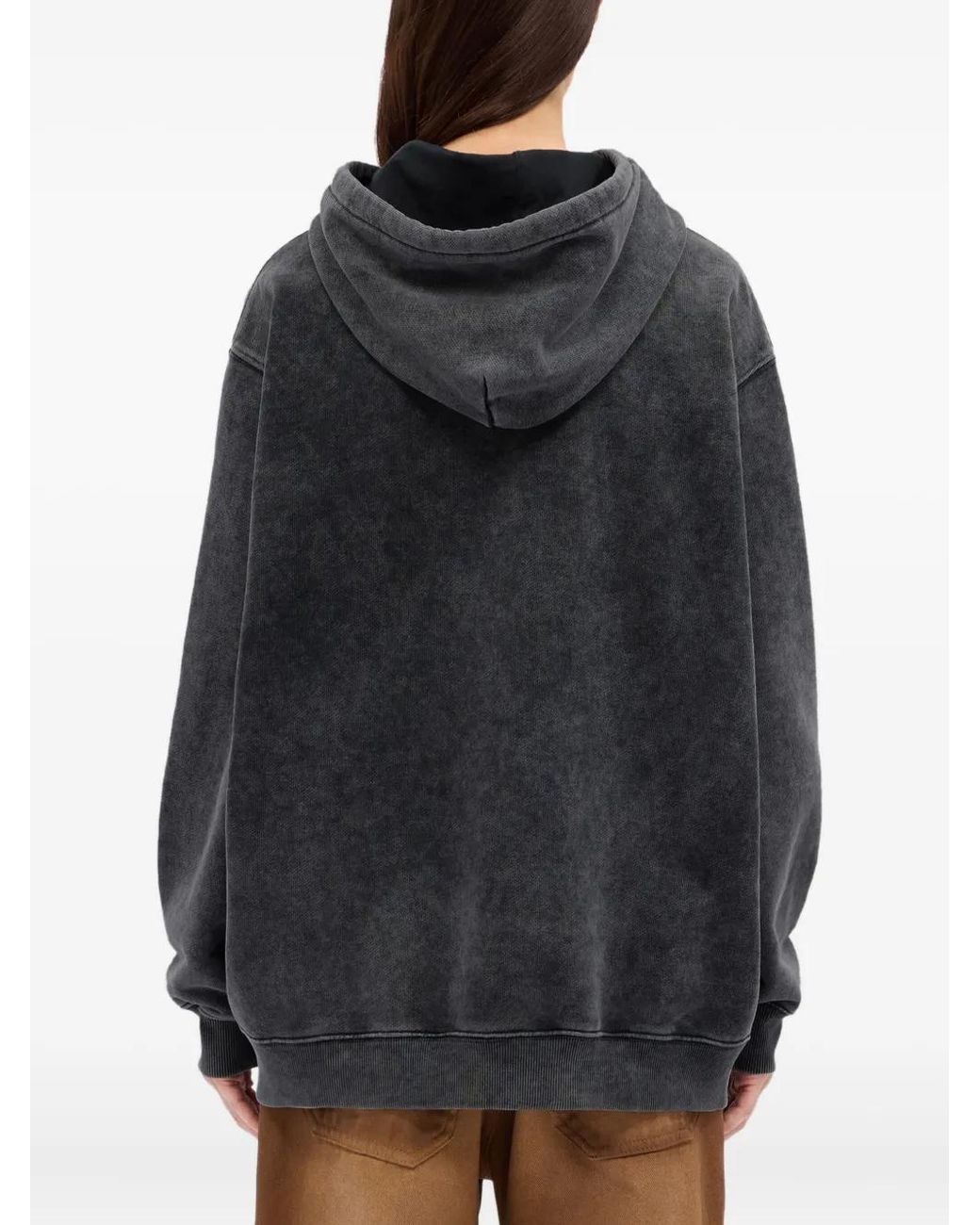 MSGM Black Graphic-Print Hoodie