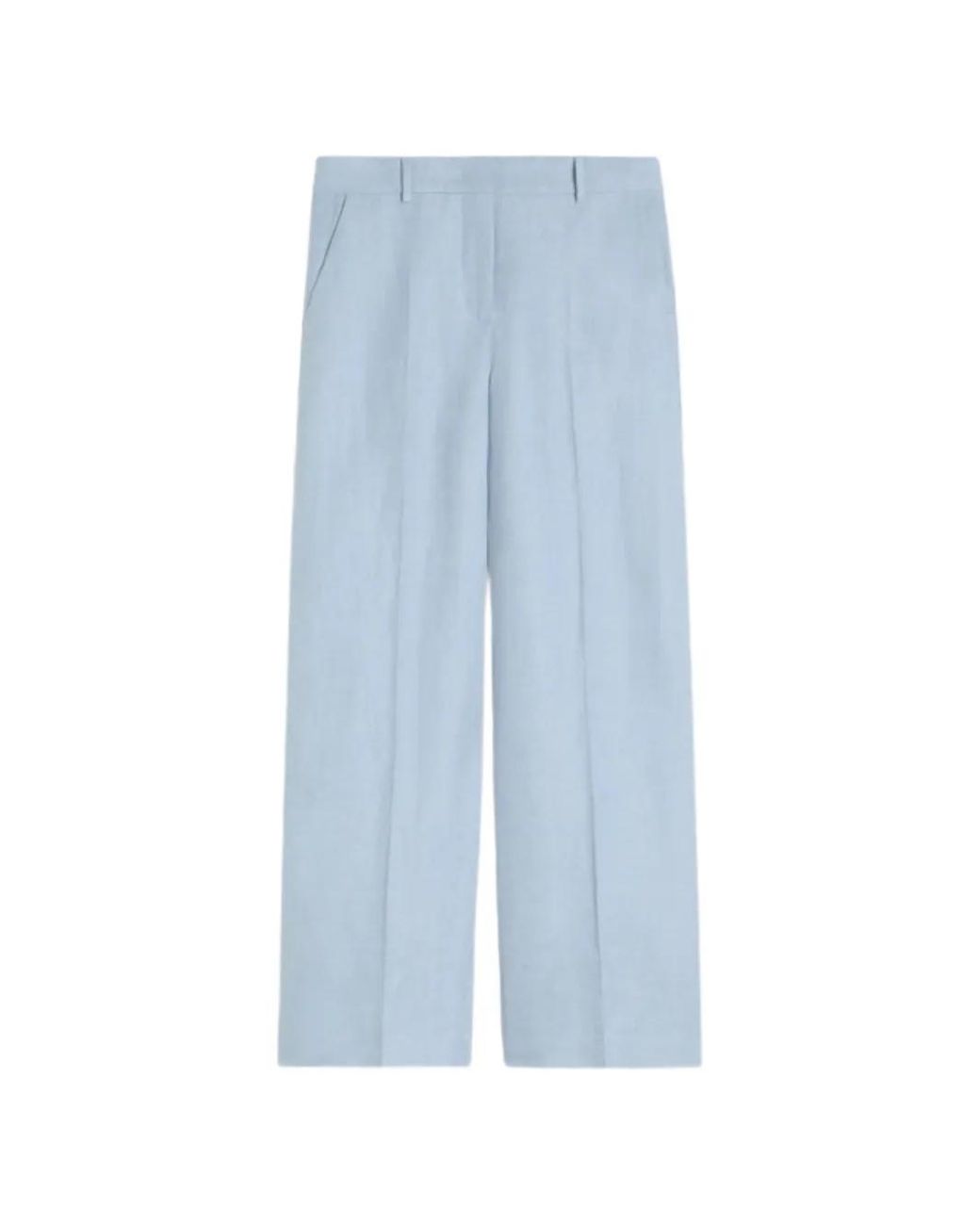 Weekend by Maxmara Blue Linen Tailored Trousers