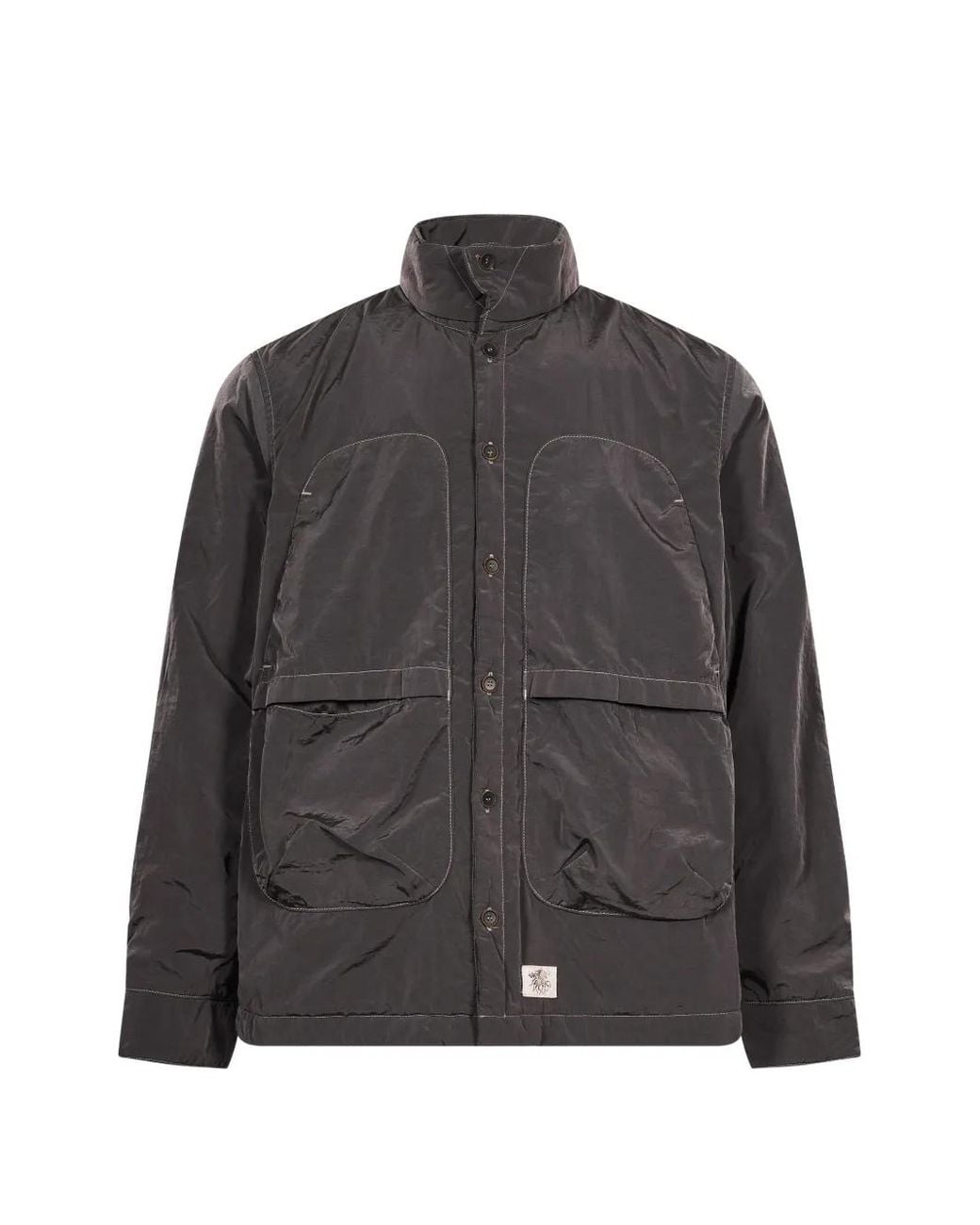 RANRA Gray Veste À Coutures Contrastantes Et Col Montant for men