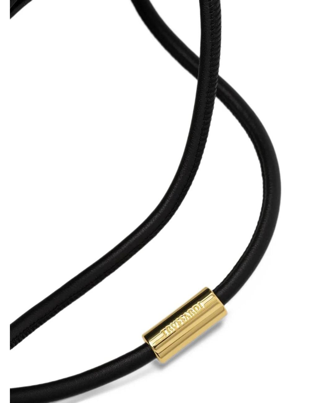 Trussardi Black Sac À Main Orbita À Logo Imprimé Et Détail De Pochette