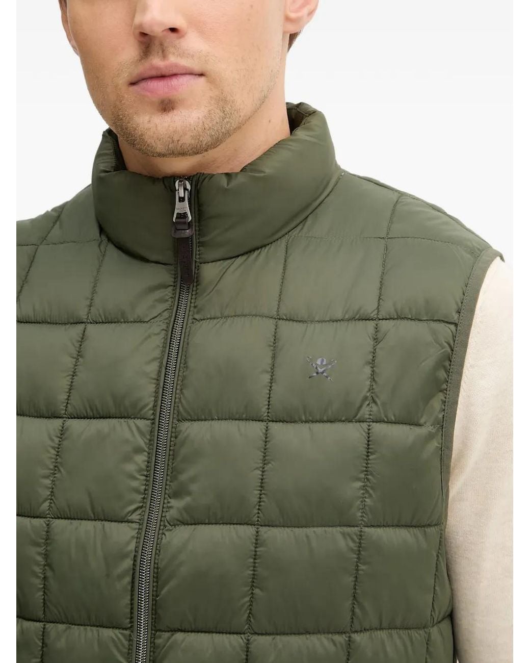 Hackett Green Quilted Zip-Fastening Gilet for men