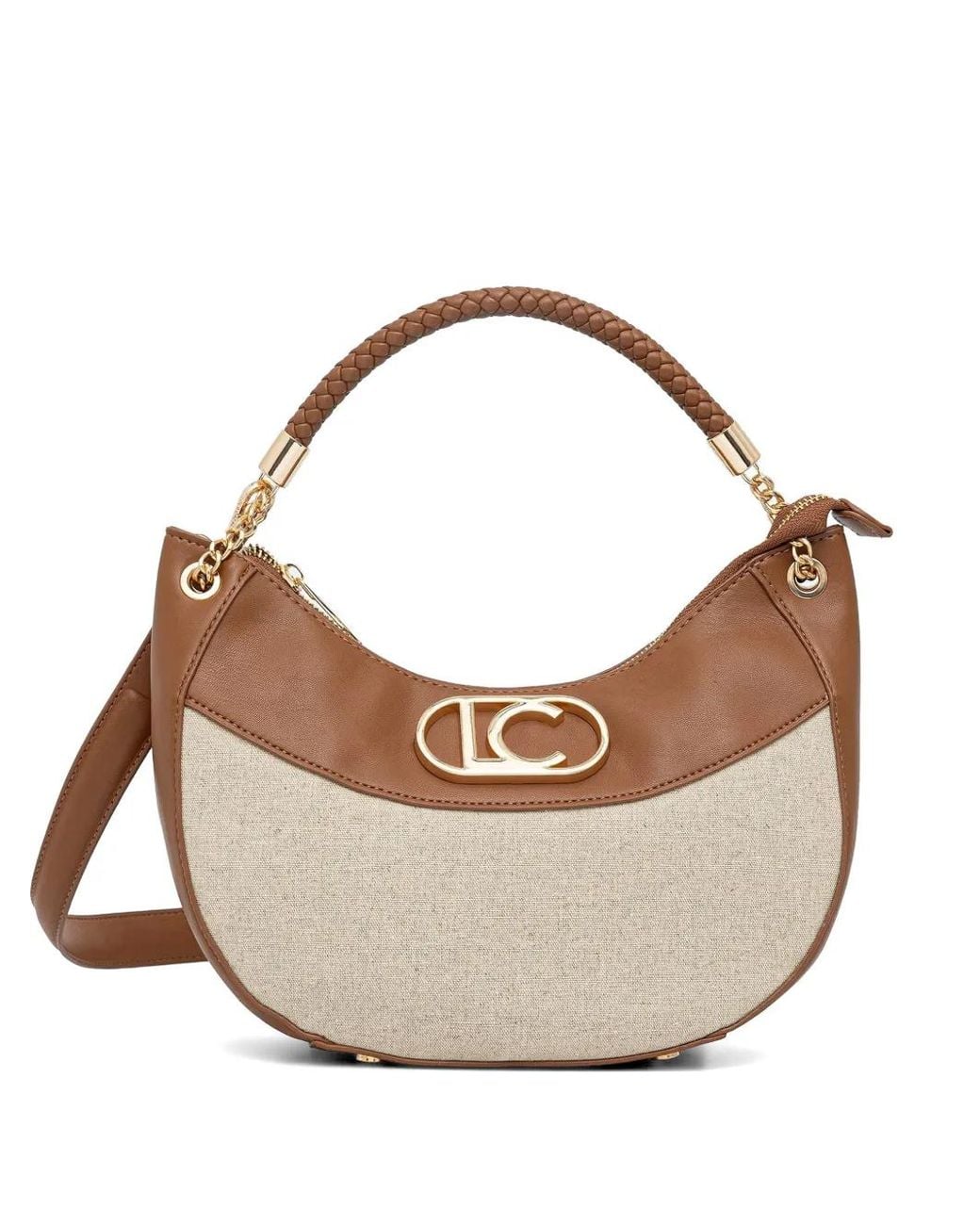Lola Casademunt White Braided-Handle Logo-Plaque Tote Bag