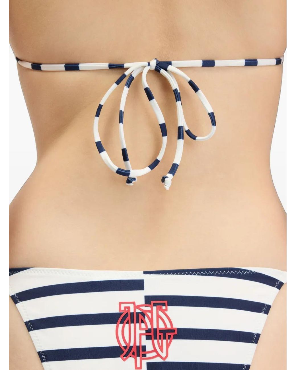 Jean Paul Gaultier White The Asymetric Marinière Bikini Set