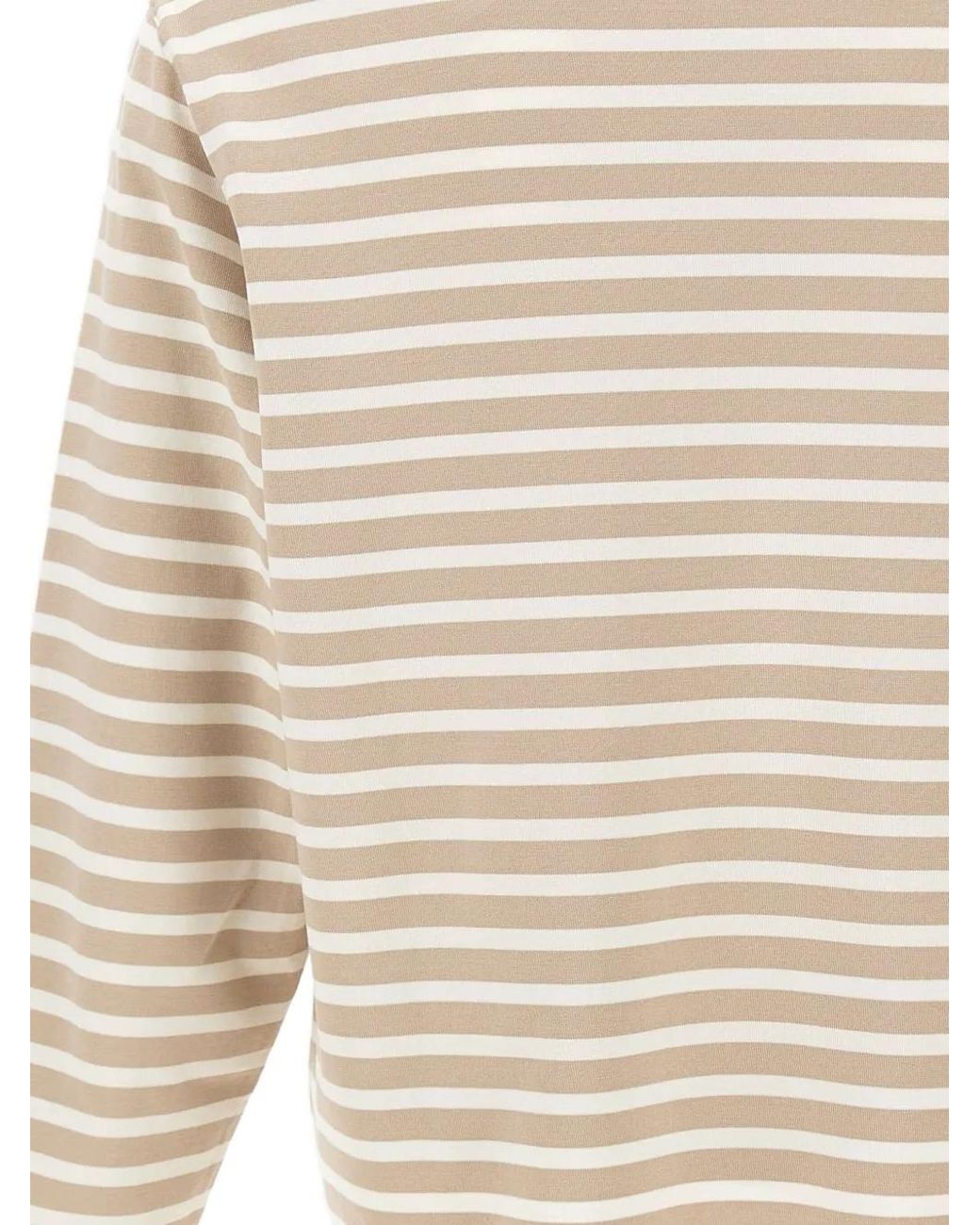 Maison Kitsuné White Fox-Head Striped Long-Sleeve Top for men