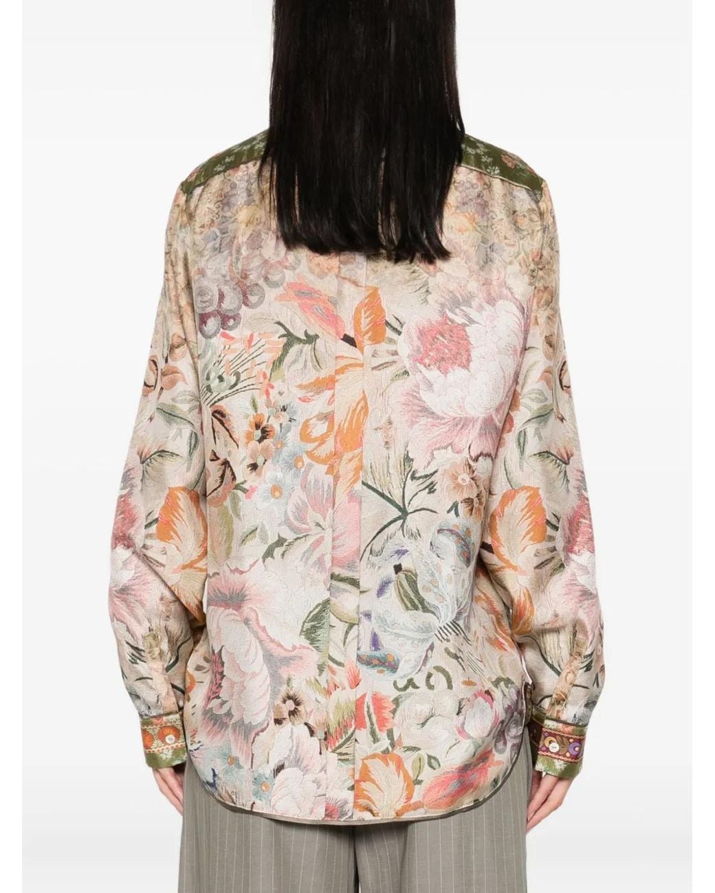 Pierre Louis Mascia Brown Floral-Print Shirt