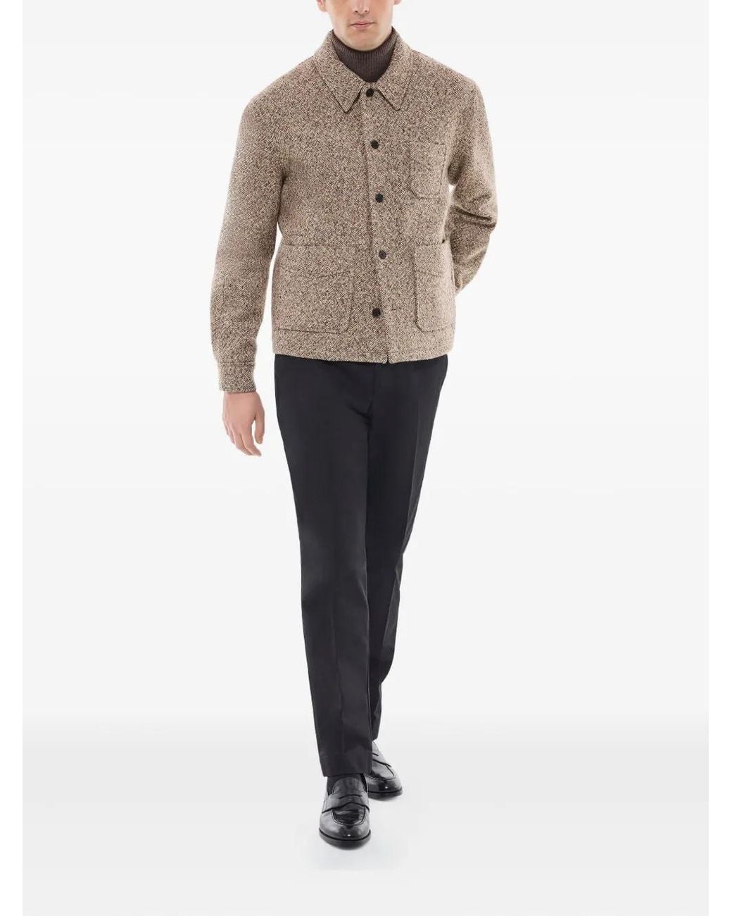 Fursac Brown Tweed-Pocket Jacket for men