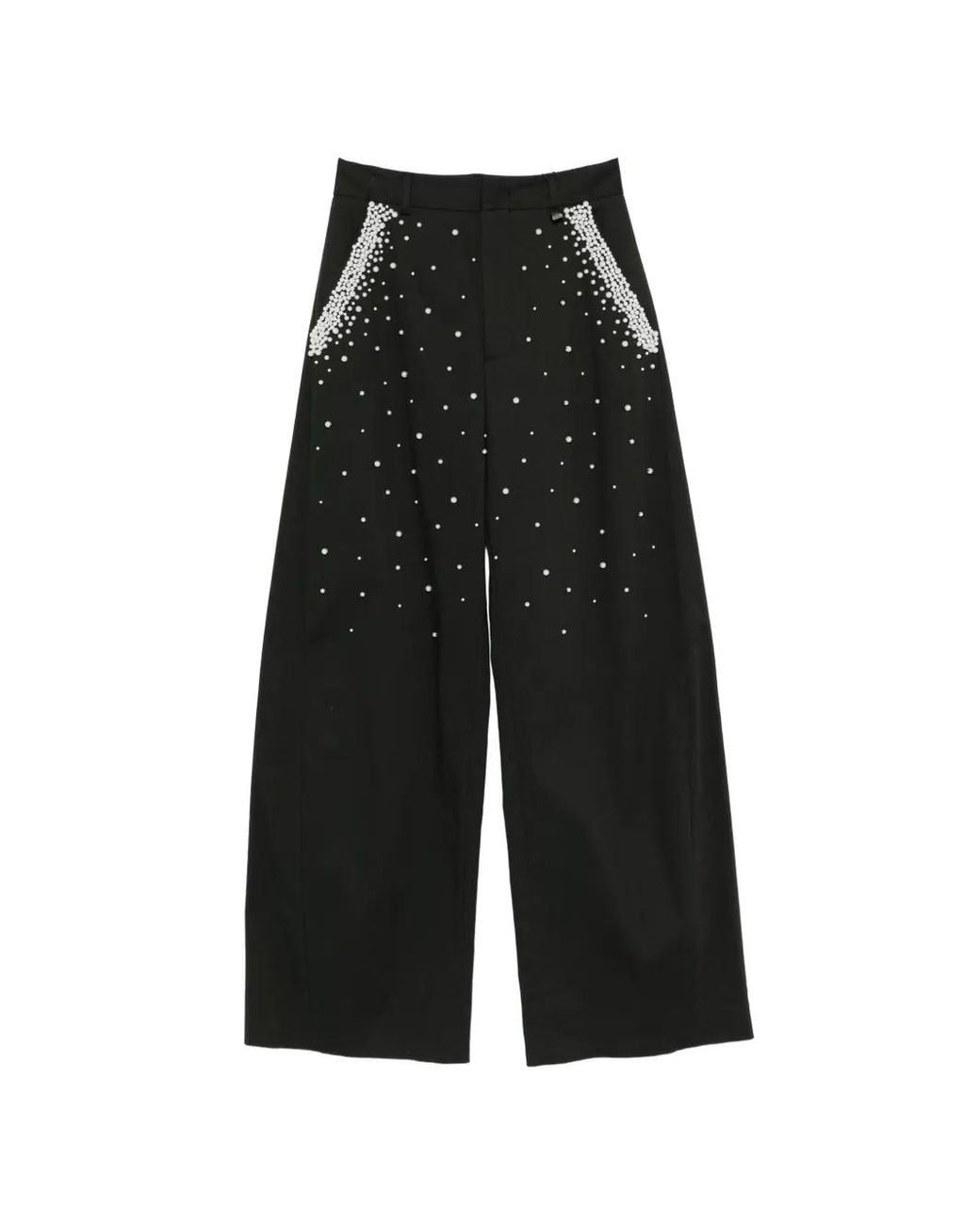 GIUSEPPE DI MORABITO Black Pearl-Embellished Trousers