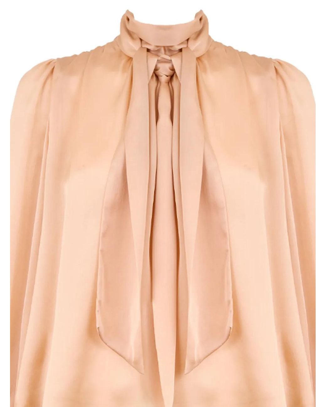 Ulla Johnson Pink Ornament Tie-Neck Blouse