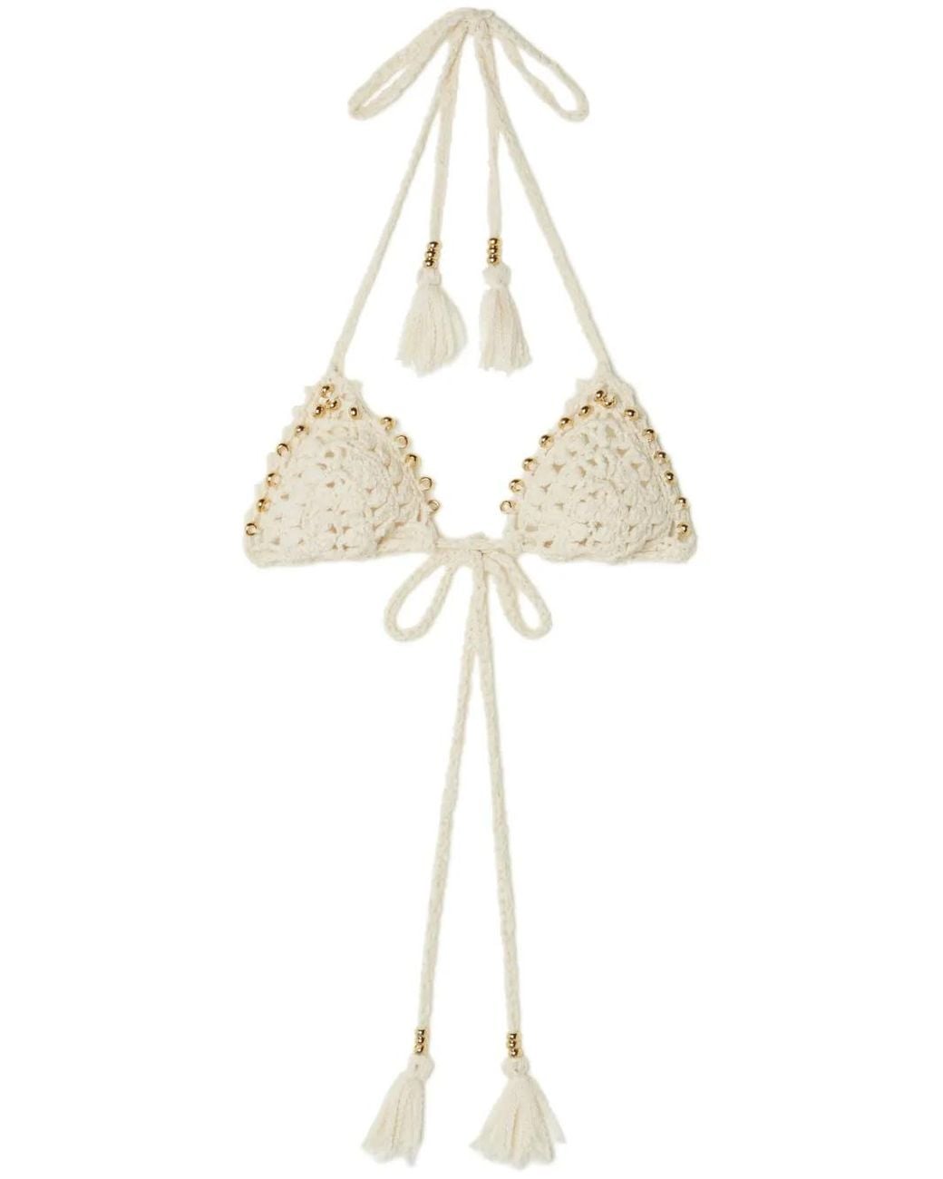 Alanui White Cape Jasmine Bikini Top