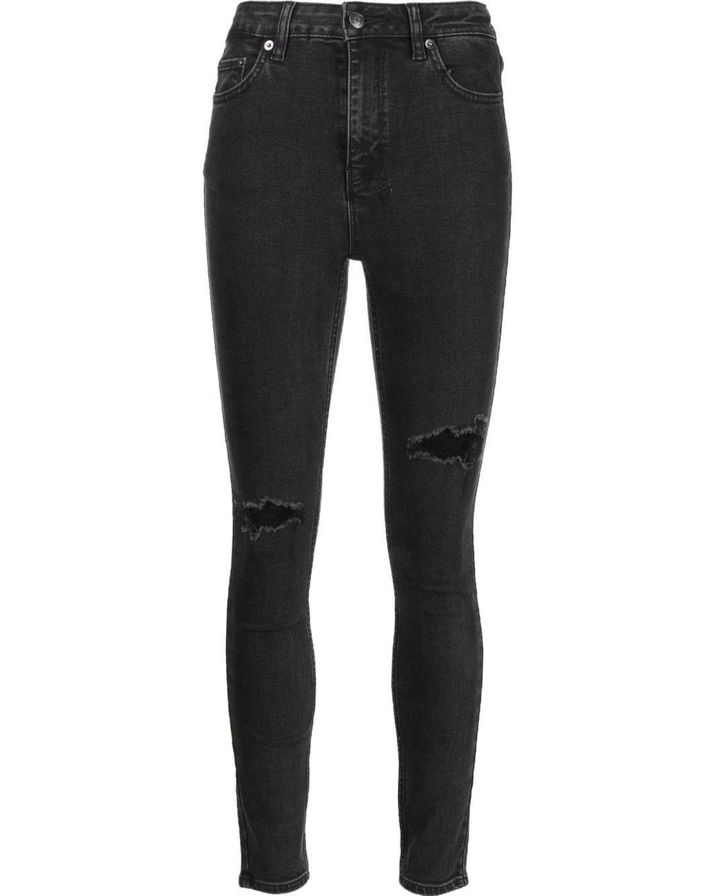 Ksubi Skinny-cut Distressed Jeans in Black | Lyst