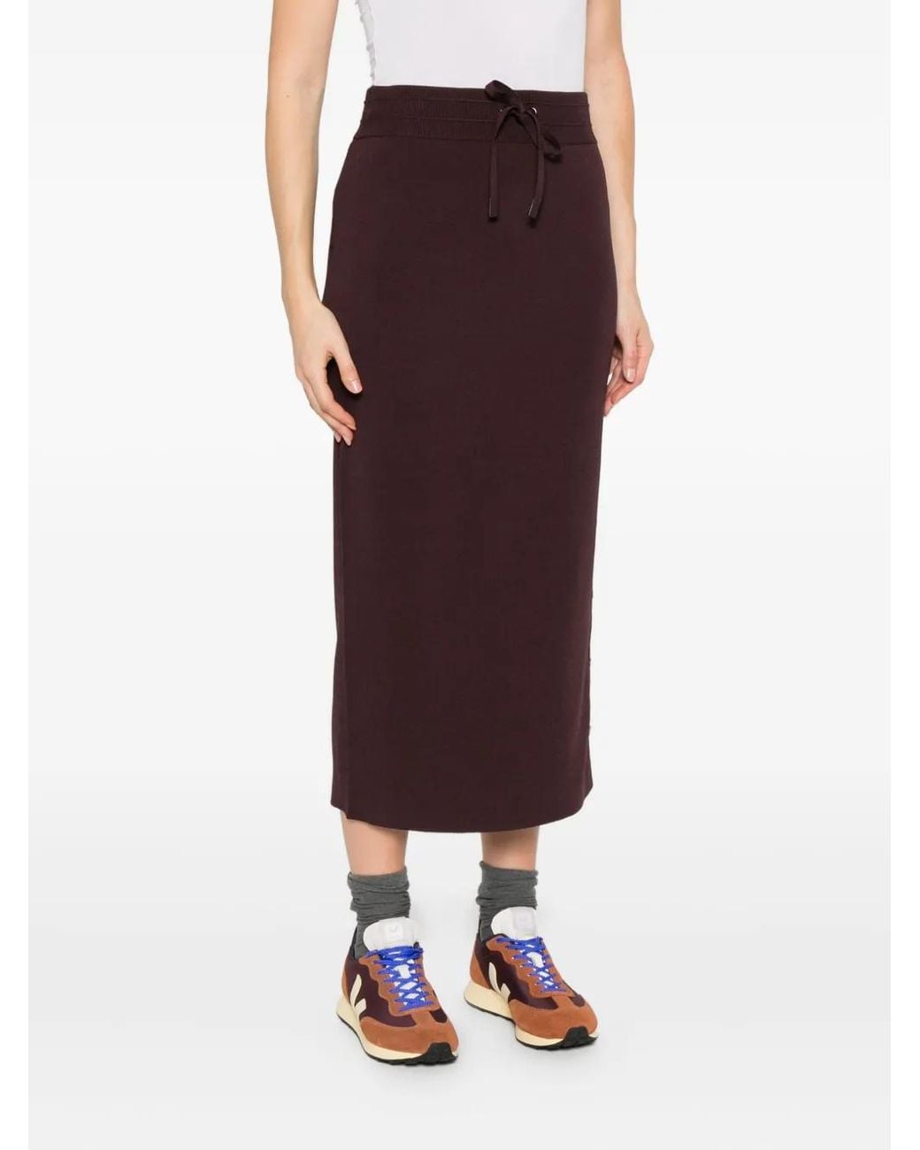 Pinko Purple Drawstring Side-Stripe Skirt