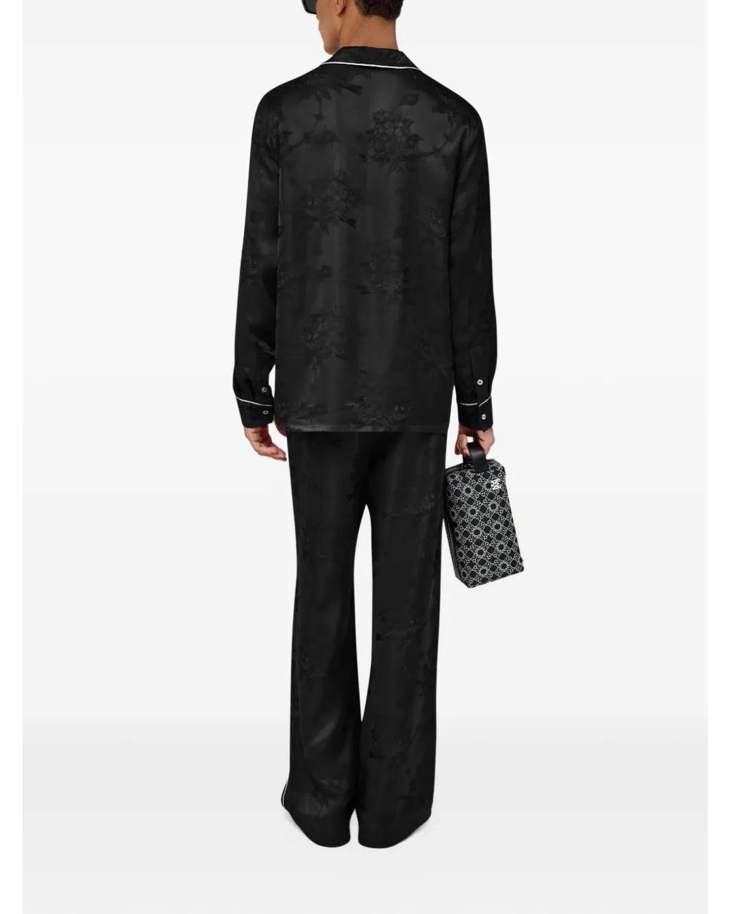 Amiri Black Piping-Detail Shirt for men