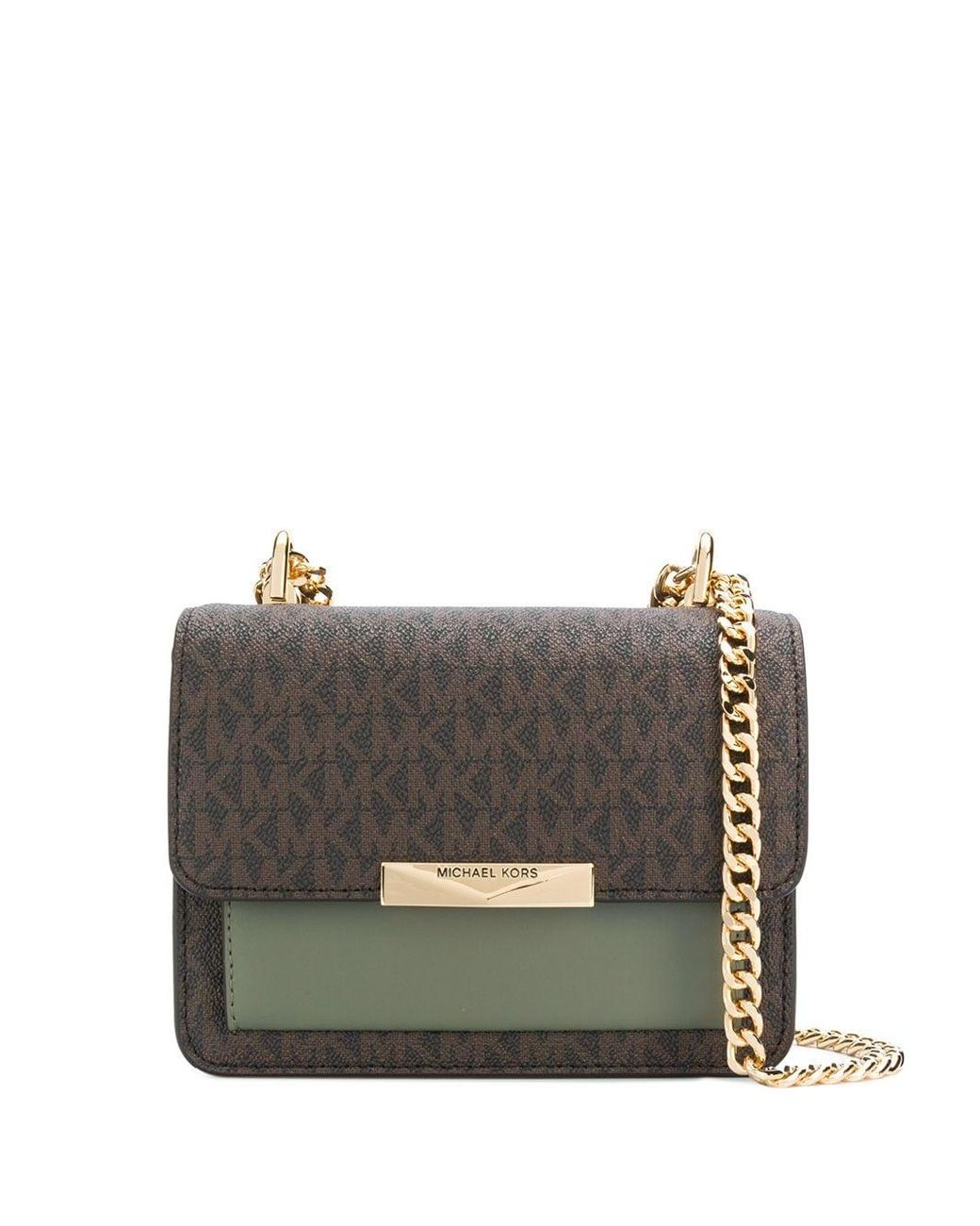 MICHAEL Michael Kors Leather Jade Extra Small Gusset Crossbody Army