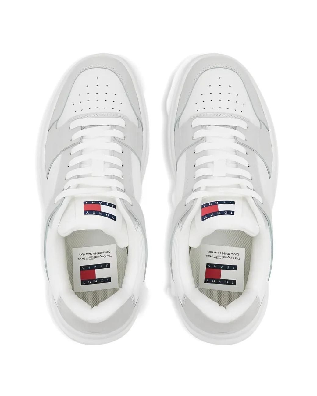 Tommy Hilfiger White Panelled Low-Top Sneakers