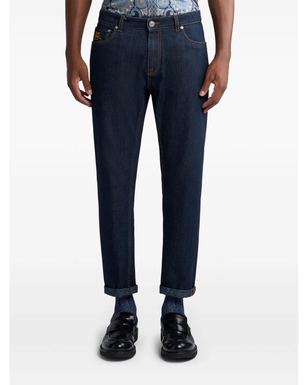 Etro Blue Five-Pocket Jeans for men