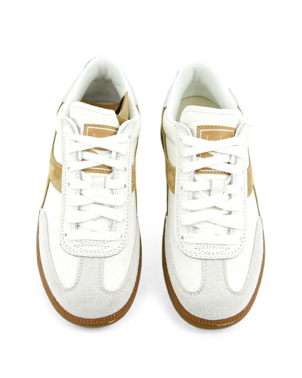 Diadora White Metallic-Effect Suede-Trim Sneakers