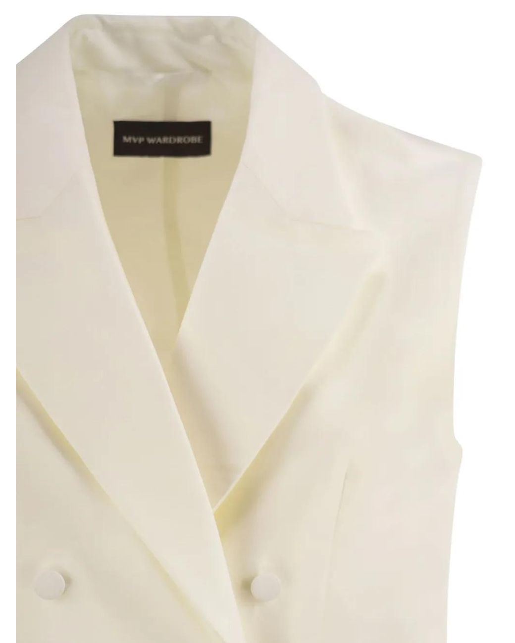 MVP WARDROBE White Double-Breasted Waistcoat