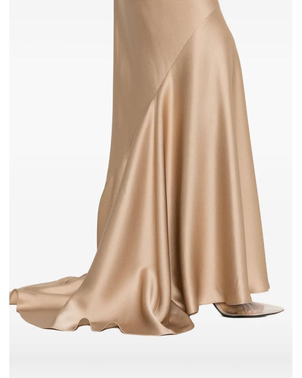 Max Mara Natural Erum Satin-Finish Panelled Maxi Dress