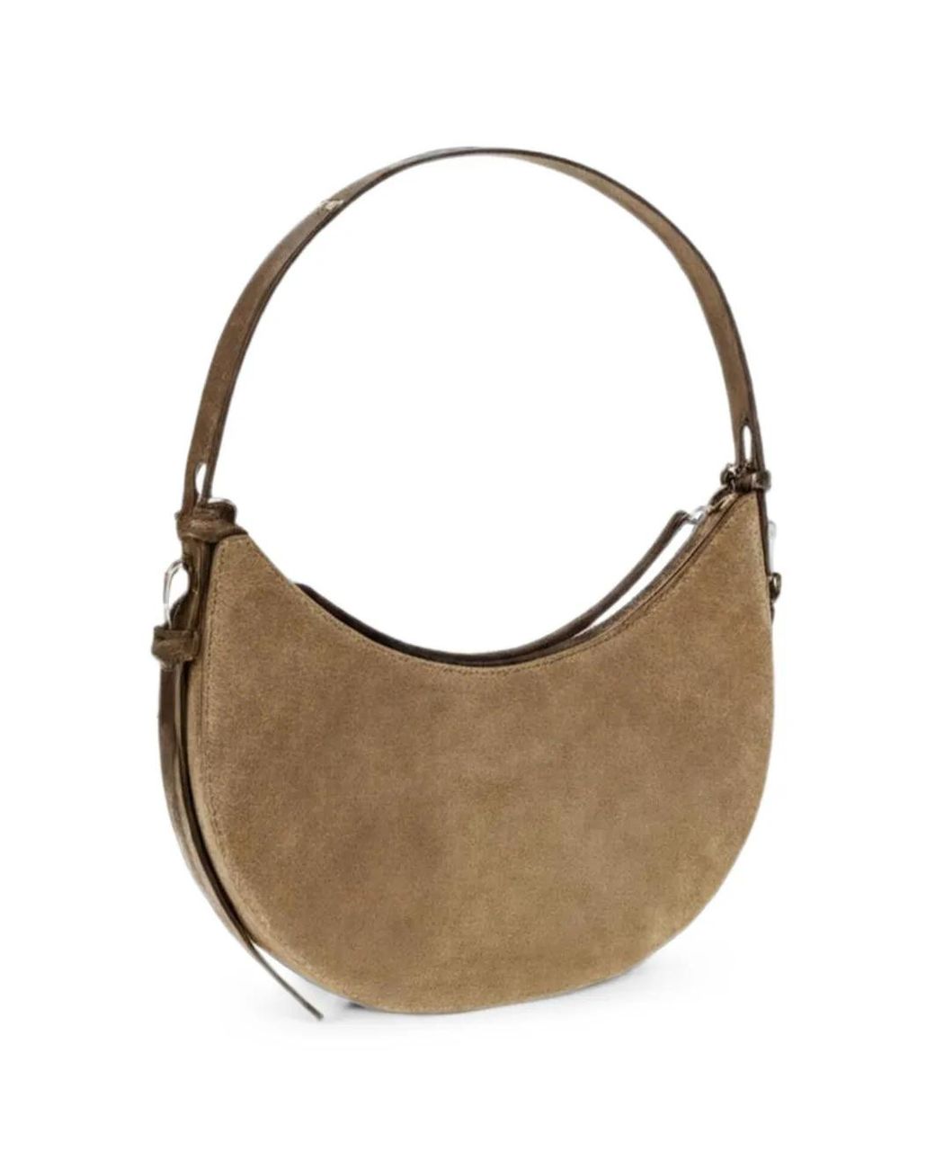 Tory Burch Gray Romy Suede Half Moon Bag