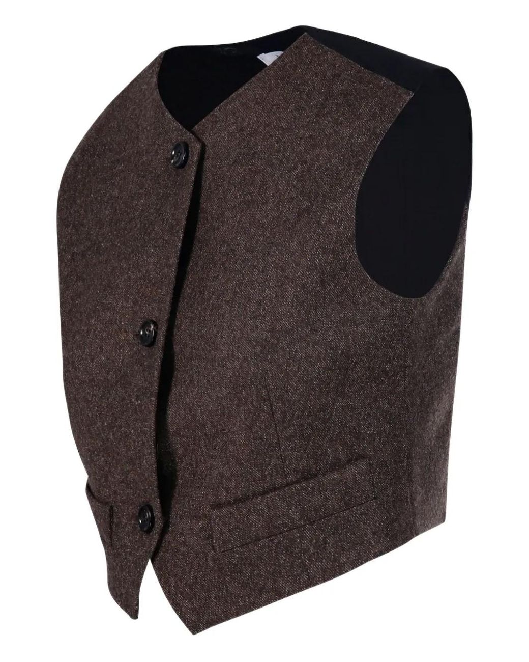 Max Mara Black Wool Felt Vest