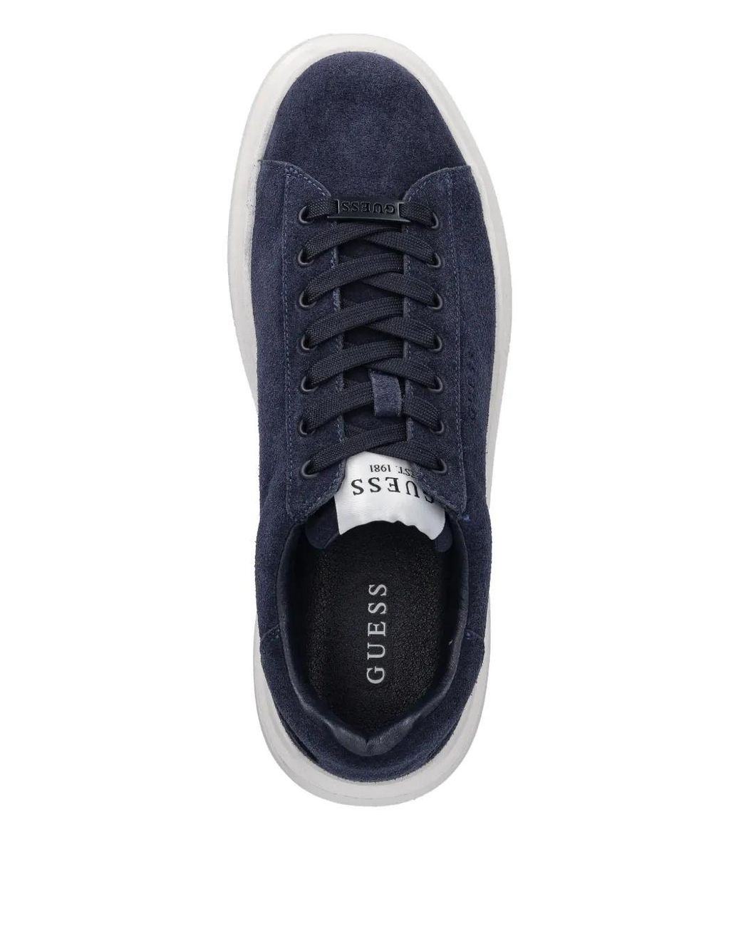 Guess Blue Elba Suede Platform Sneakers for men