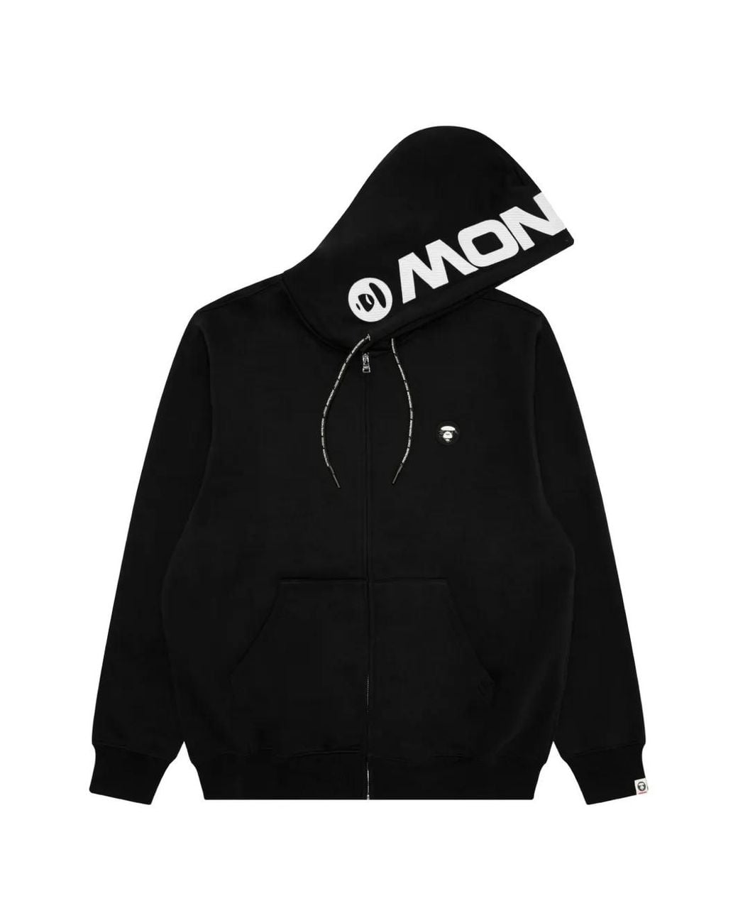 Aape By A Bathing Ape Black Aapenow Moonface Zip-Up Hoodie for men