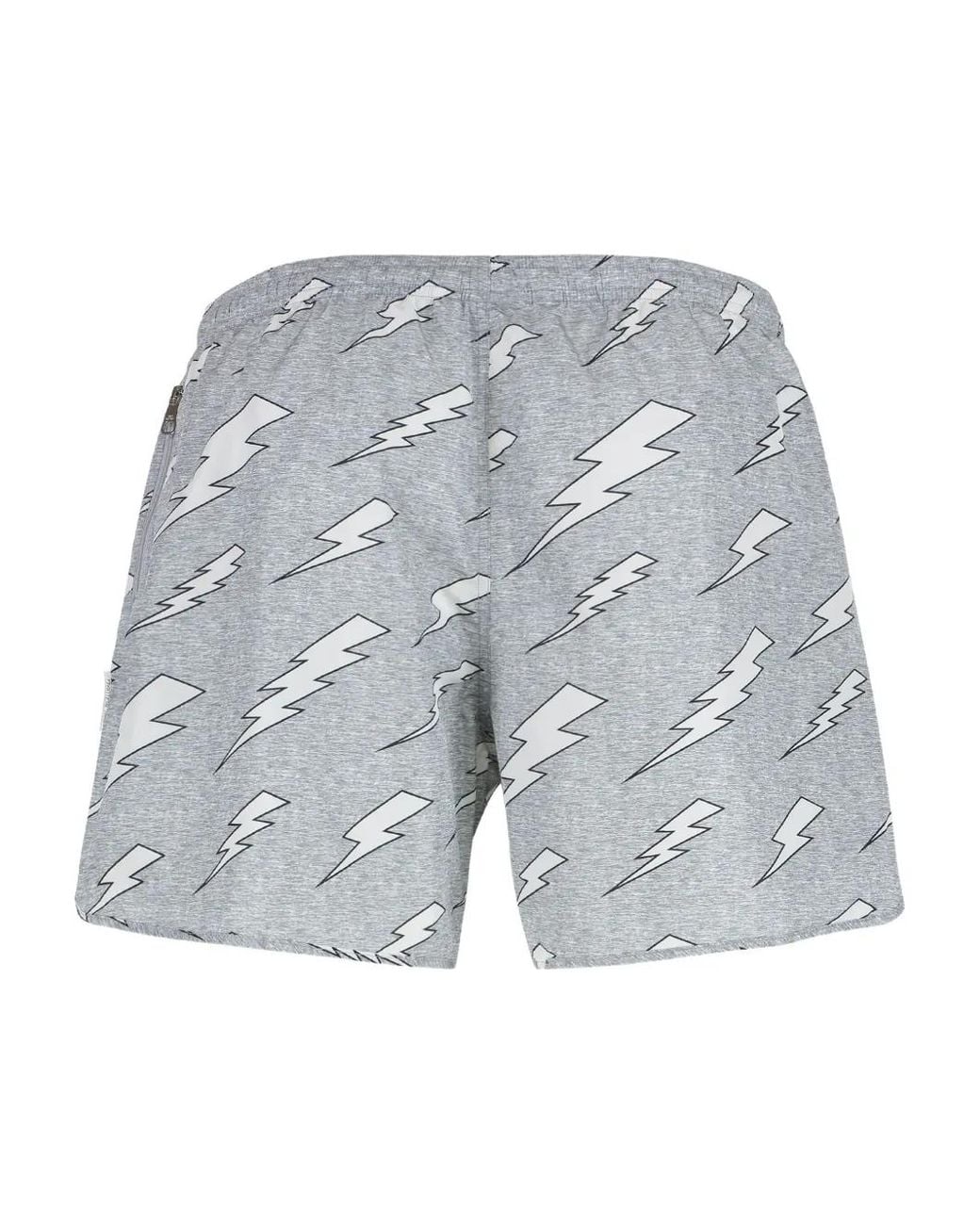 Neil Barrett Blue Rain Bolts-Print Swim Shorts for men