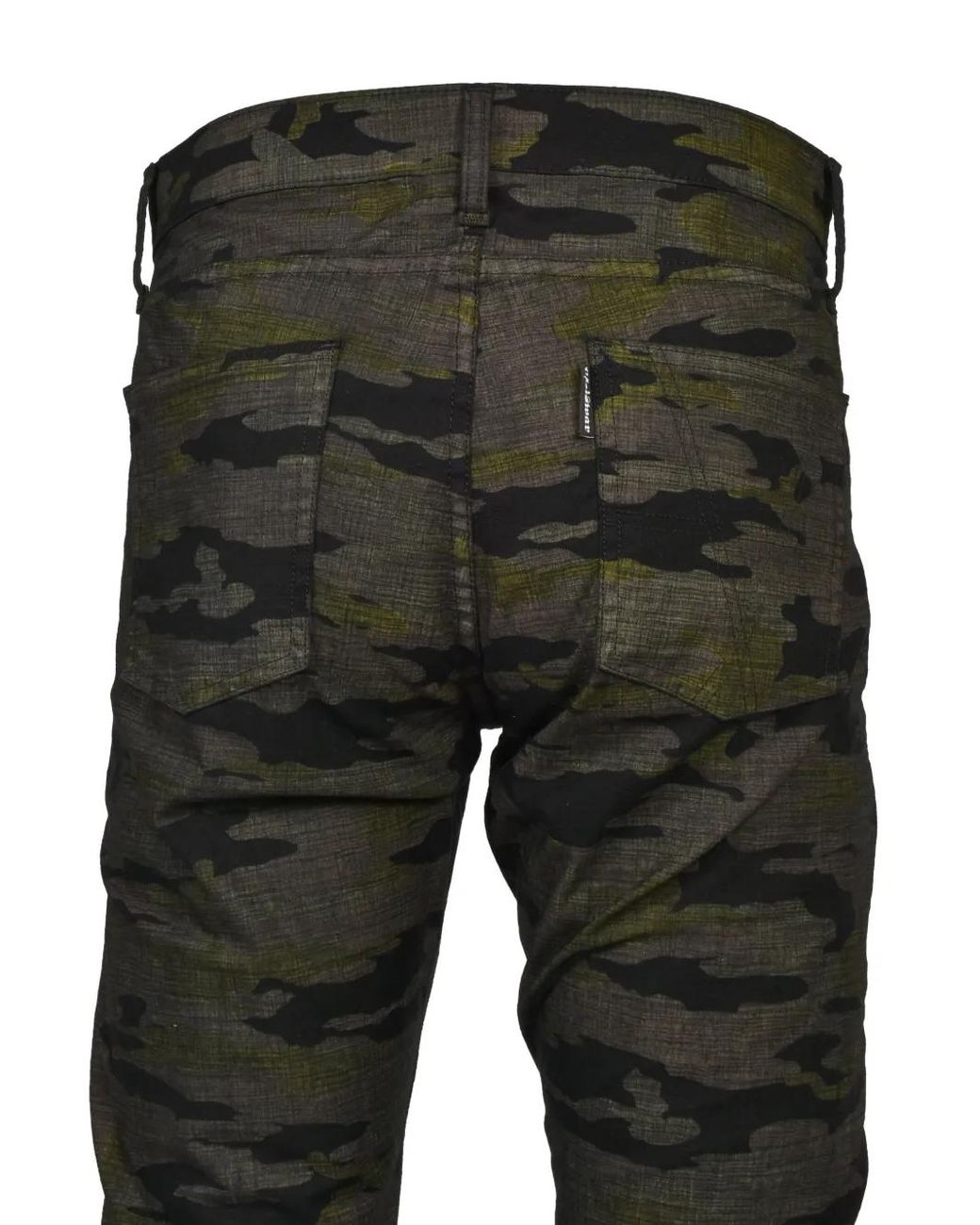 lifeiswar Black Camouflage-Print Straight-Leg Trousers for men