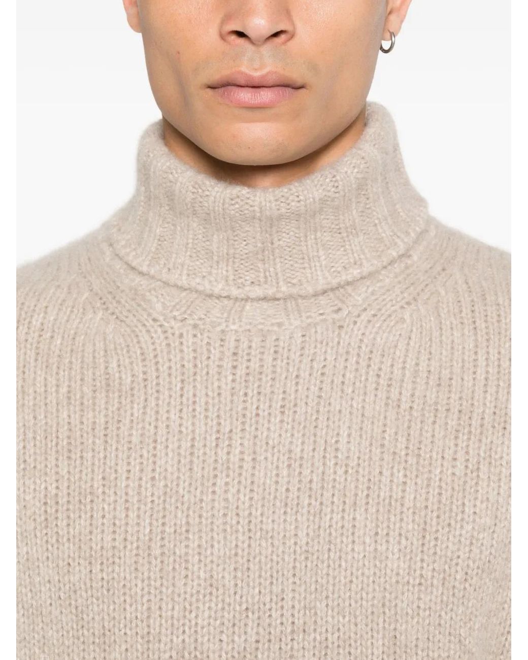 Fedeli Natural Turtleneck Sweater for men