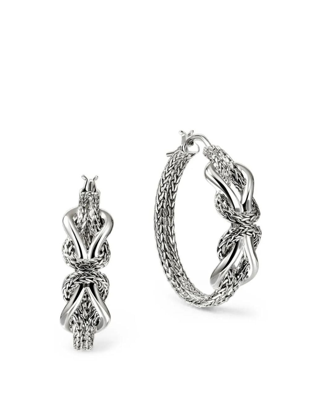 John Hardy White Infinite Love Knot Hoop Earrings