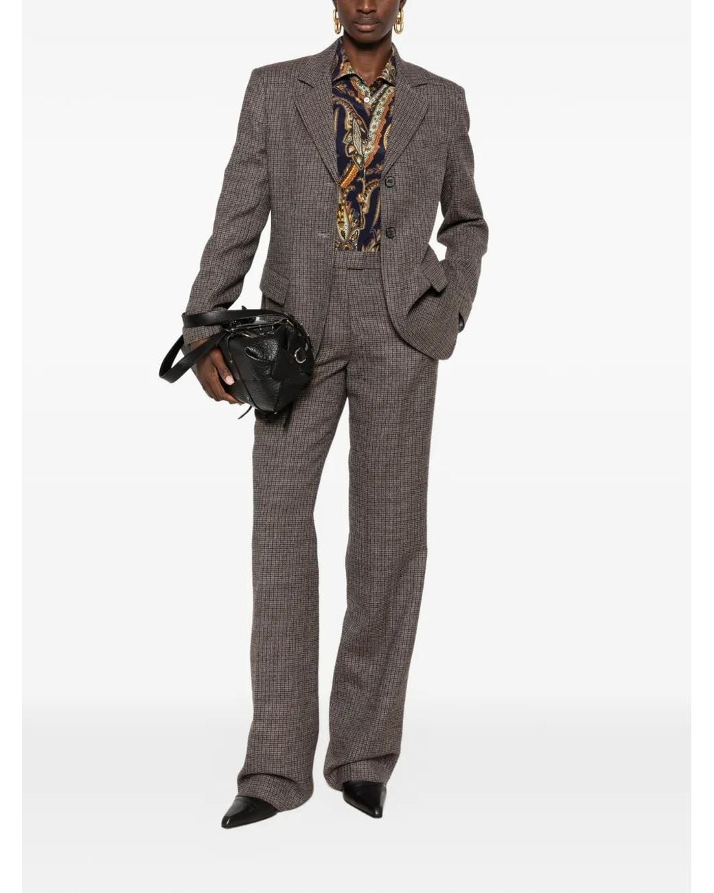 Etro Gray Patterned Single-Breasted Jacket
