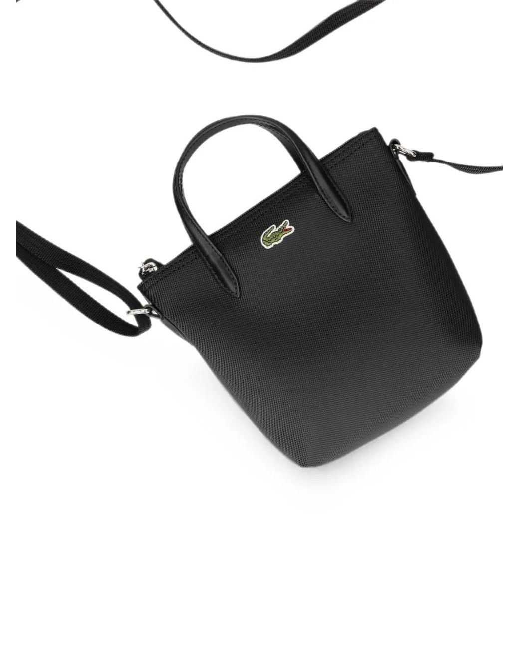 Lacoste Black Logo-Appliqué Tote Bag