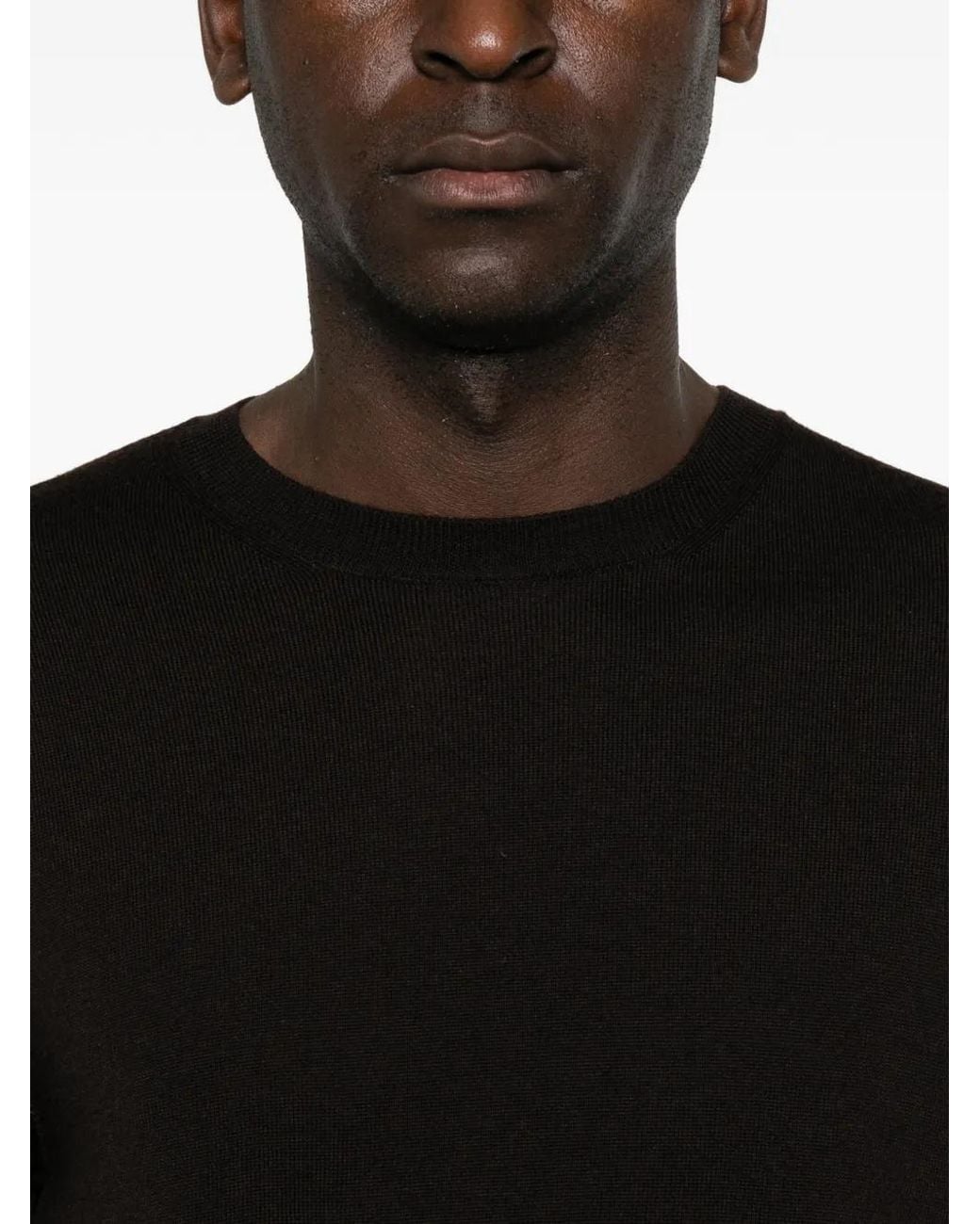 Corneliani Black Crew-Neck Sweater for men