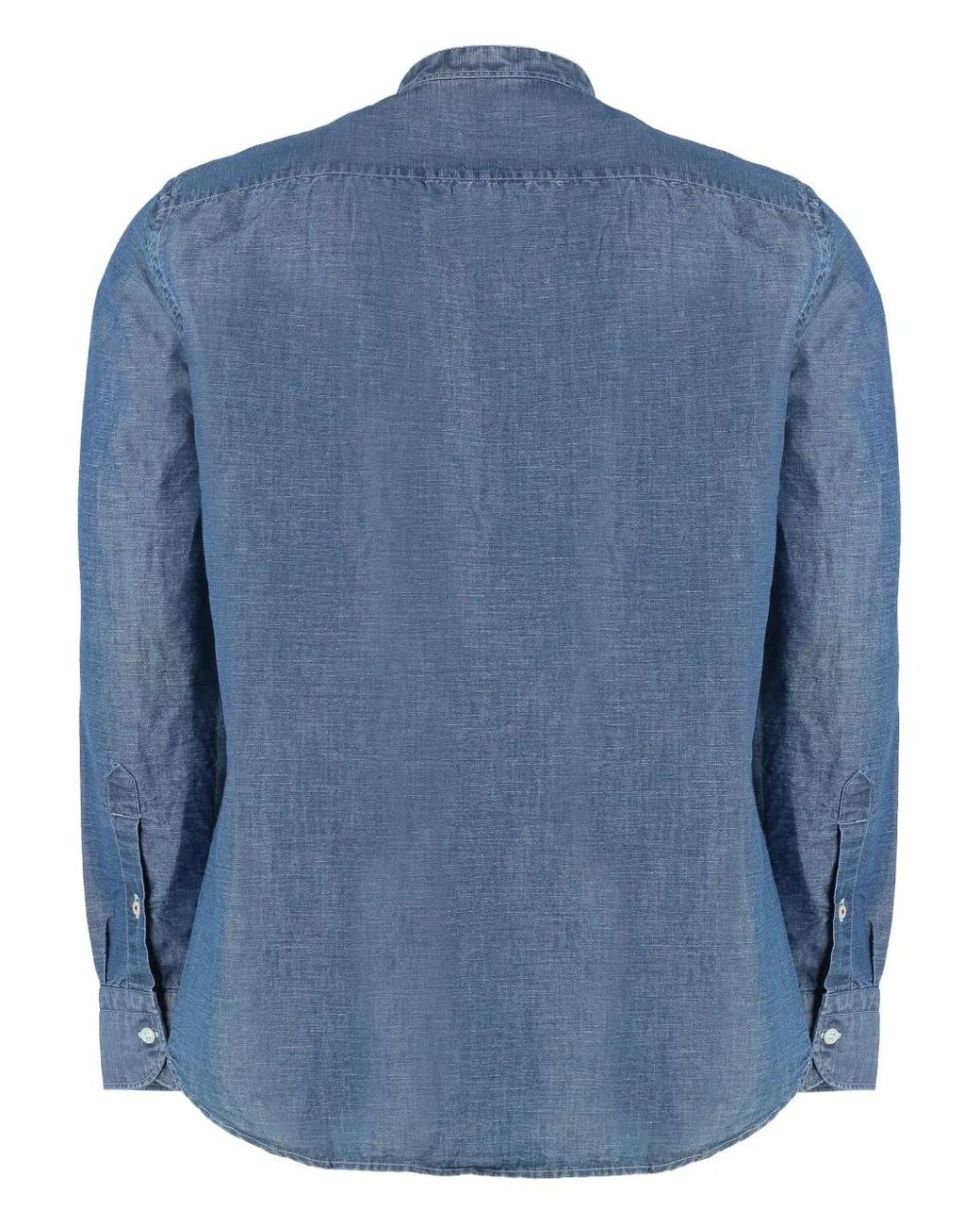 BASTONCINO Blue Buttoned Chambray Shirt for men