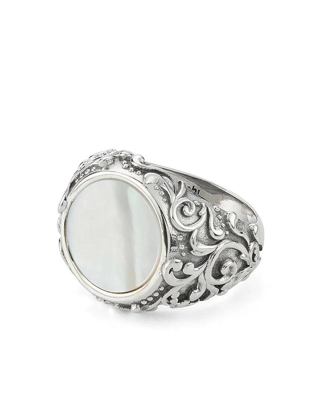 Emanuele Bicocchi Gray Arabesque Mop Ring Mit Schmuckstein