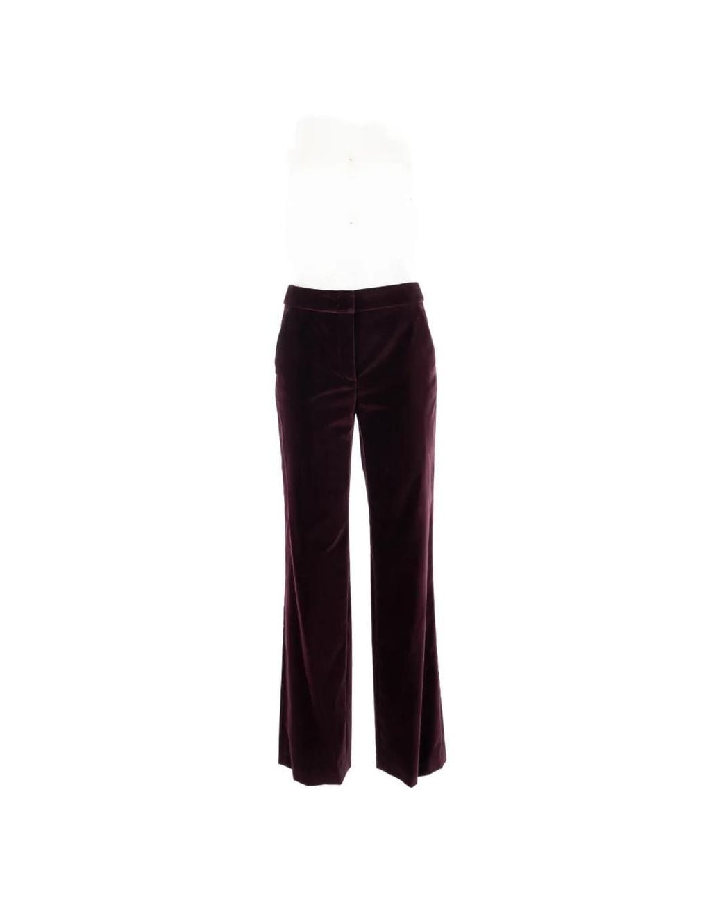 Genny Blue Velvet Straight-Leg Trousers