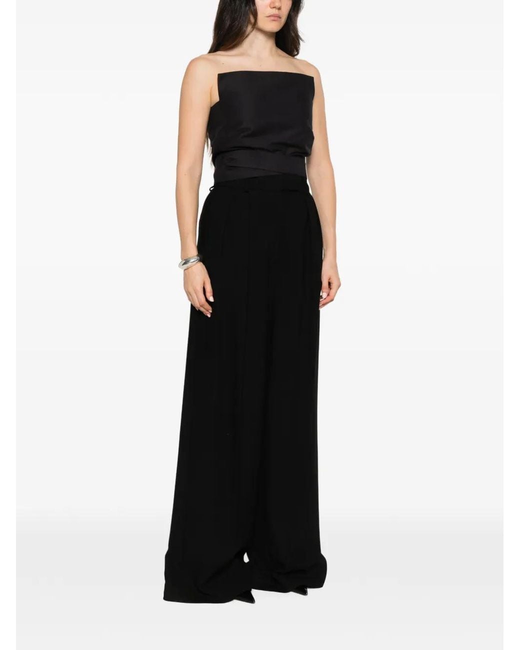 Sofie D'Hoore Black Brel Strapless Bow-Detail Top