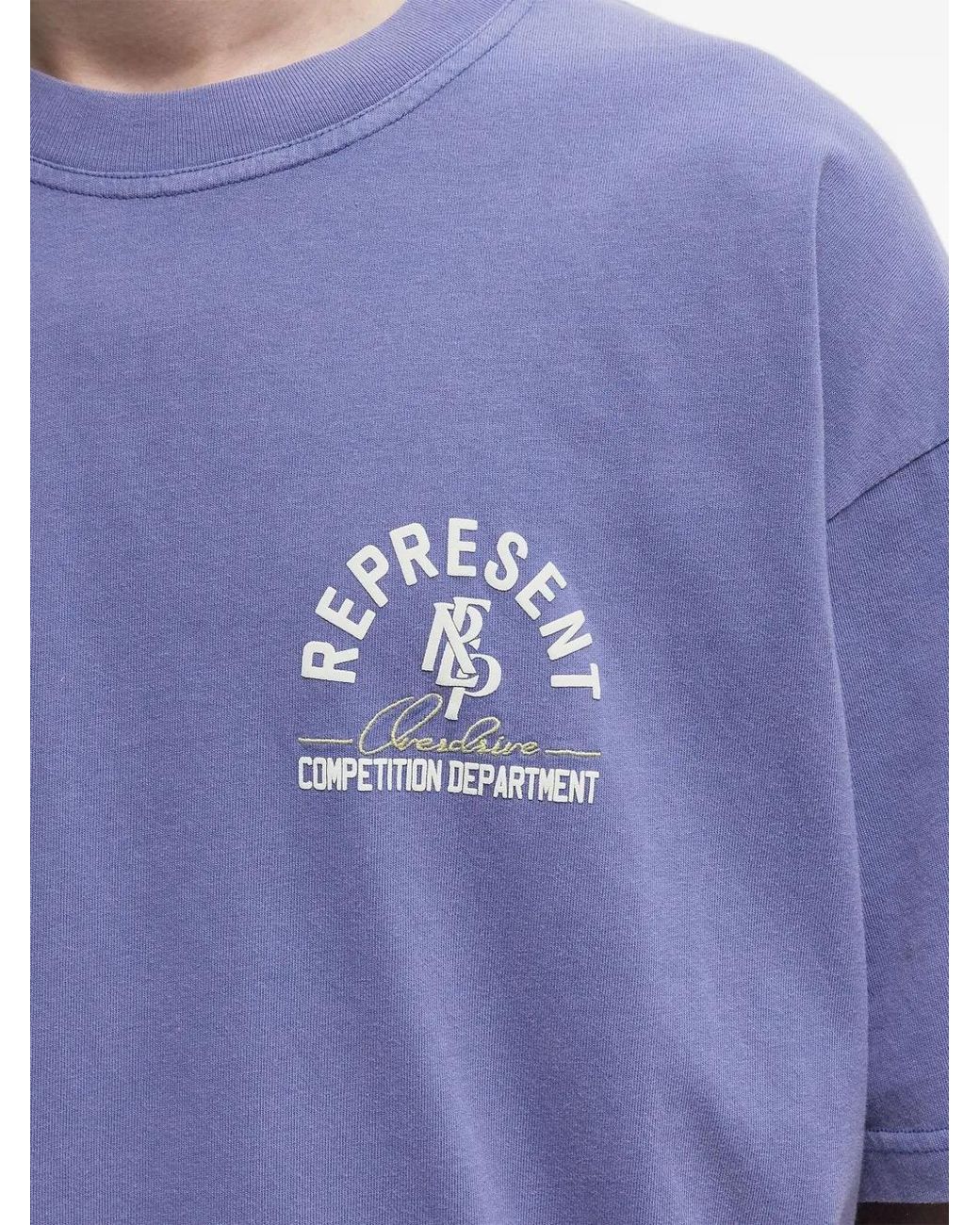 Represent Blue Logo-Appliqué T-Shirt for men