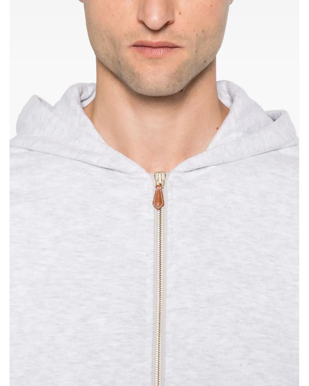 Eleventy White Full-Zip Hoodie for men
