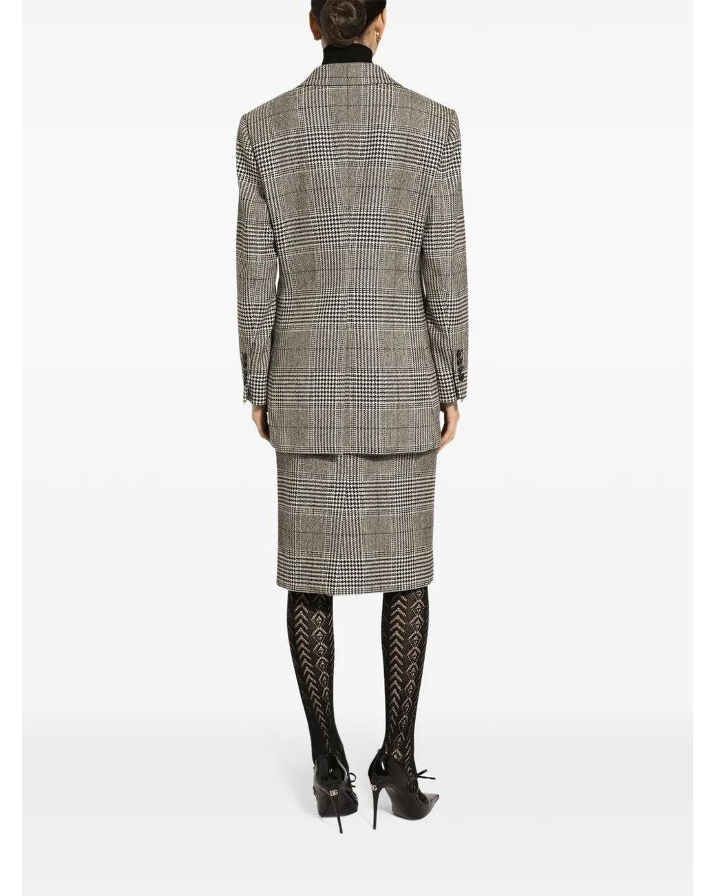 Dolce & Gabbana Gray Glen Plaid Blazer