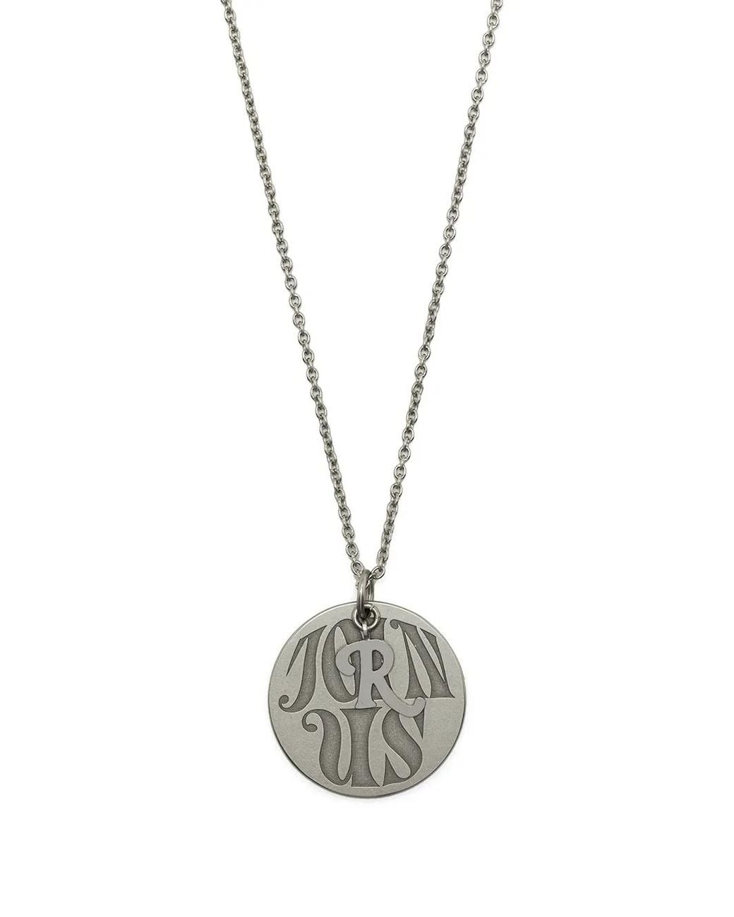 Raf Simons Metallic Circular-Pendant Clasp-Fastening Necklace