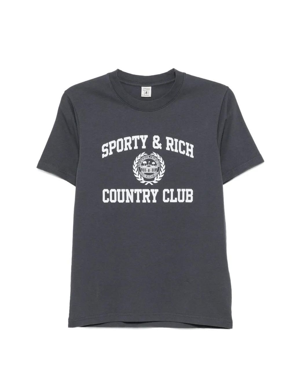 Sporty & Rich Gray T-Shirt À Logo Imprimé