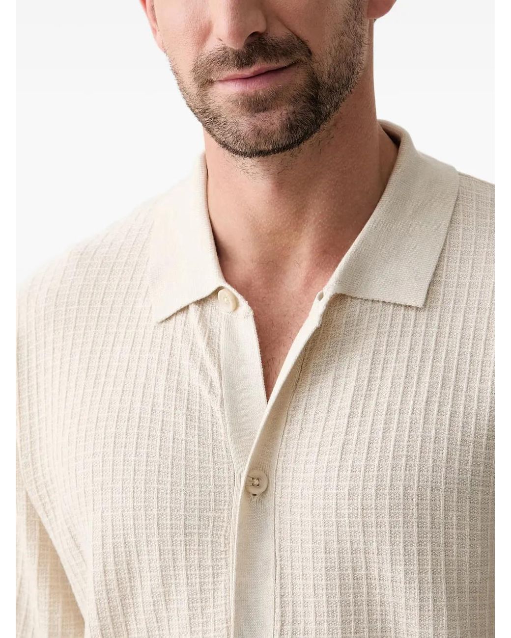 Lindbergh Natural Textured Short-Sleeve Shirt for men