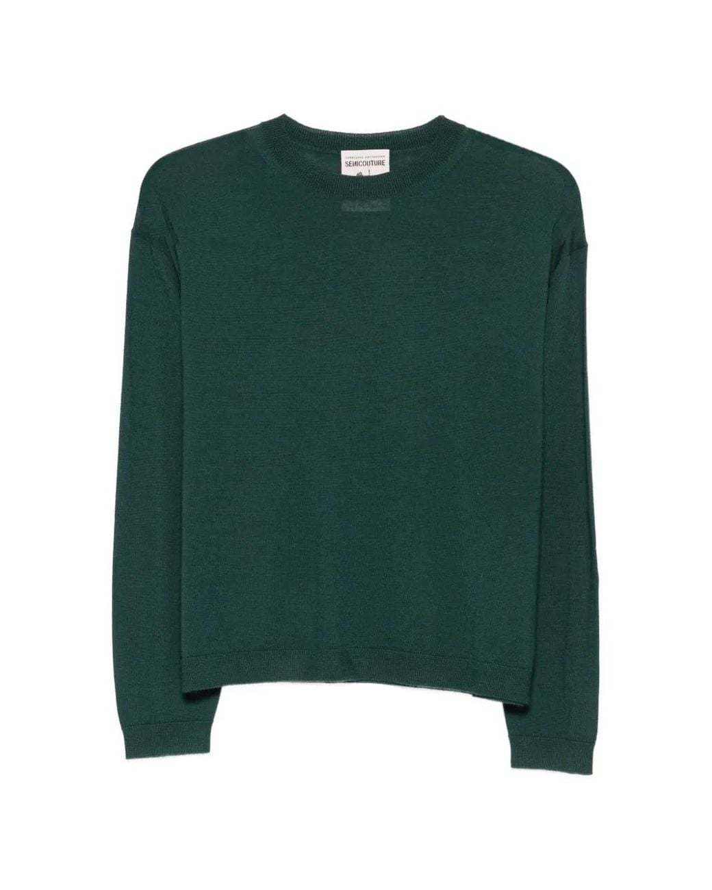 Semicouture Green Crew-Neck Sweater