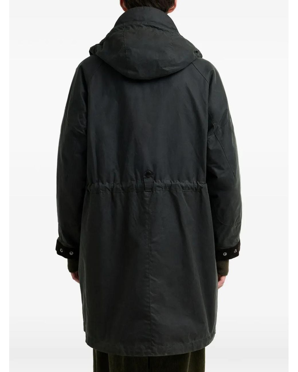 Barbour Black Waxed-Cotton Hooded Jacket for men