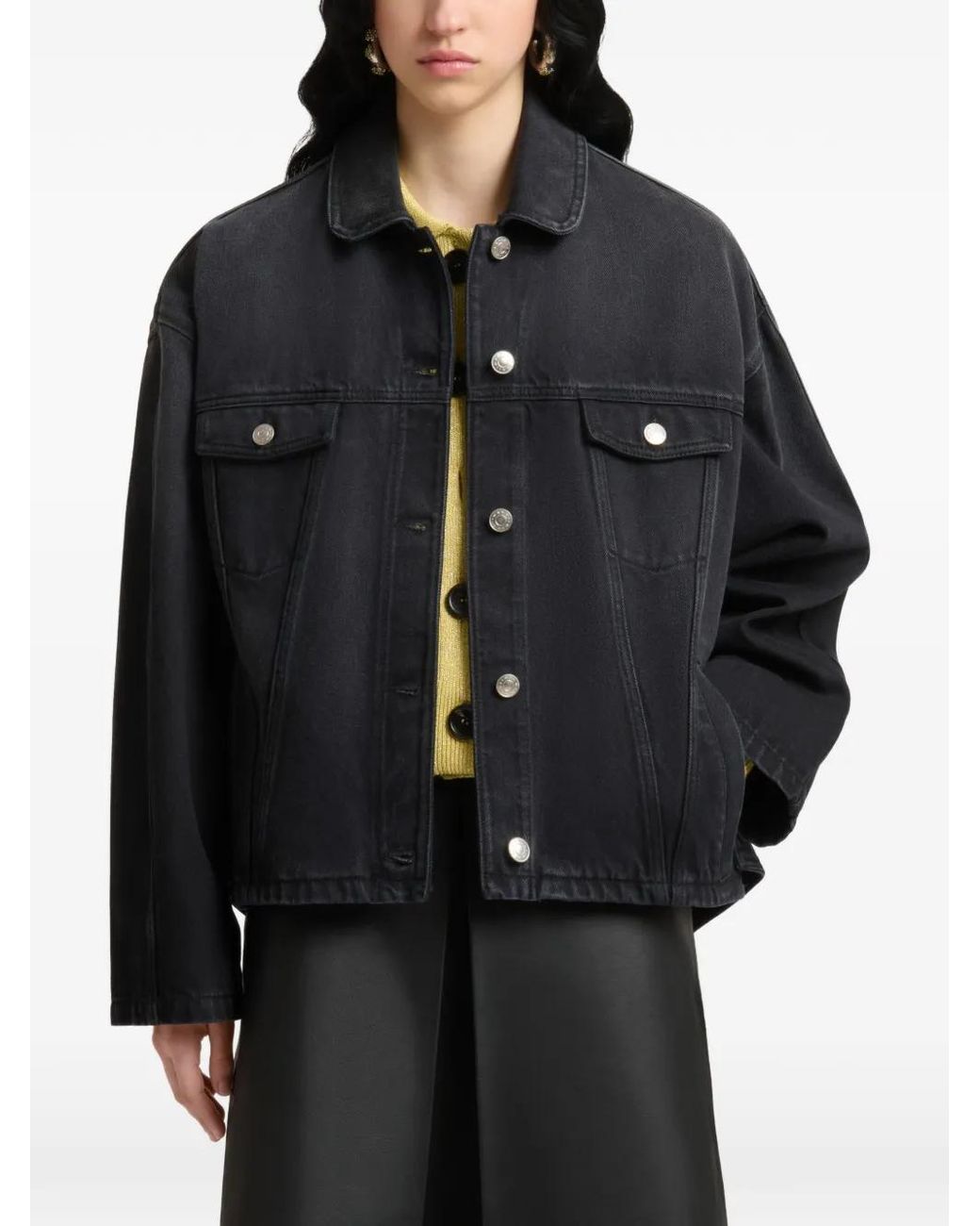 Marni Black Veste En Denim À Martingale
