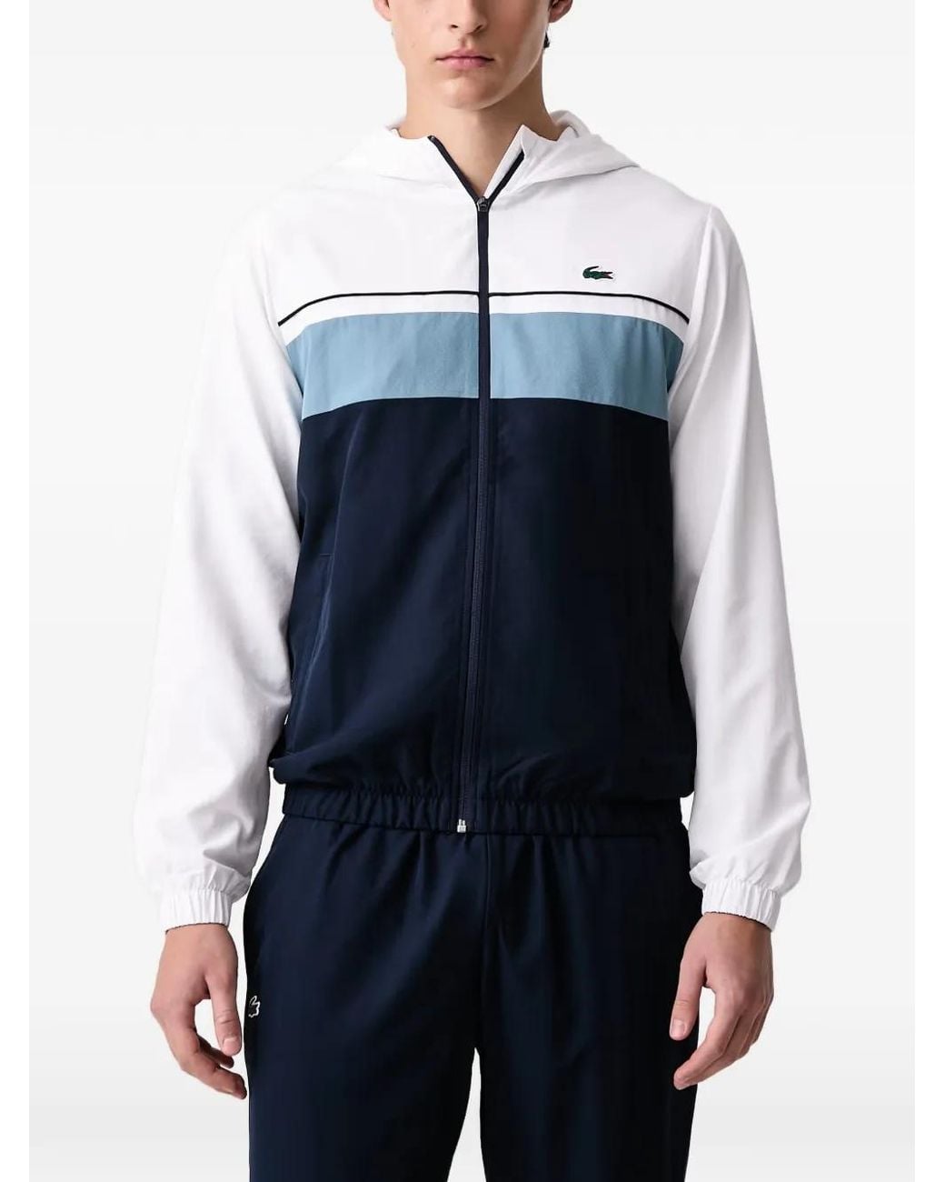 Lacoste Blue Colour-Block Hooded Track Pants for men