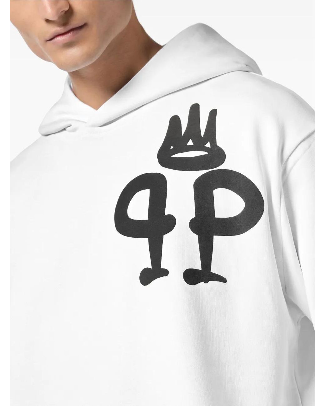 Philipp Plein White King Hoodie for men
